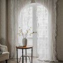 Yimanqiyun Retro translucent lace gauze curtain, lotus leaf balcony, floating window, white sand partition, wave pastoral curtain