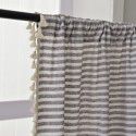 Lexuan Xiu Cotton Lined Curtain Cloth Wholesale Northern Europe Simple INS Wind Grey White Thin Stripe Bedroom Hanging Curtain