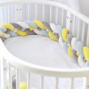 Ins braided strip knotting four strand fried dough twist braid bed surround pillow kont ball children anti-collision strip wholesale 