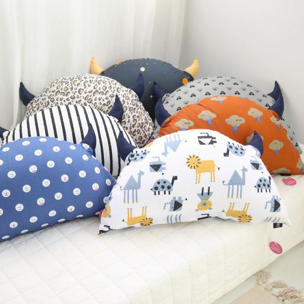 Cotton multi specification backrest cushion cotton croissant children's room with removable headrest 
