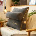 Solid color embroidered triangular cushion Japanese tatami bedside backrest living room sofa pillow 
