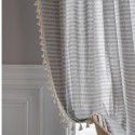 Lexuan Xiu Cotton Lined Curtain Cloth Wholesale Northern Europe Simple INS Wind Grey White Thin Stripe Bedroom Hanging Curtain