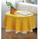 Cotton and linen table cloth, simple lattice, Nordic desk, student dormitory, square lace, cute computer table cloth 