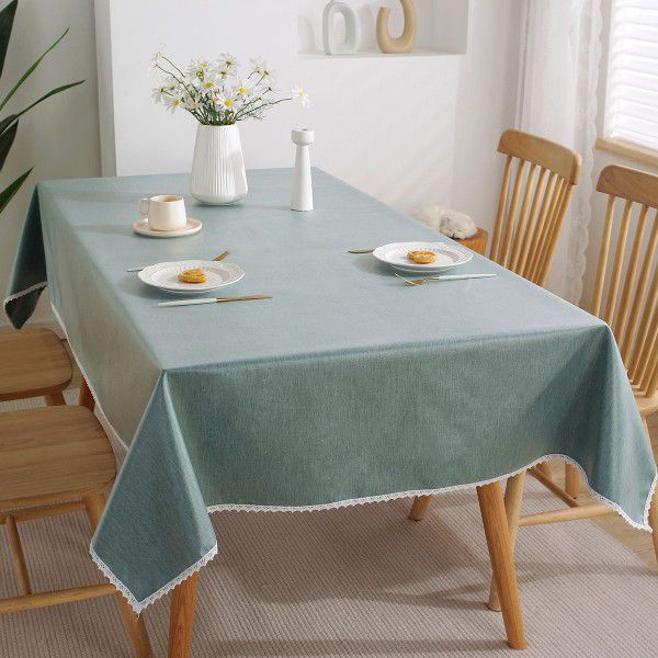 Cross border Amazon cotton and linen table cloth waterproof, oil proof, wash free, solid color table cloth restaurant tea table cloth spot wholesale 