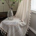 Yimanqiyun Rose Crochet Curtain Transparent American rural hollowed out pastoral living room balcony bedroom window art
