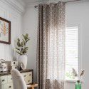 American rural new Chinese retro printed cotton linen French window kitchen curtain bedroom window shade finished curtain