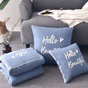 Washed Cotton Embroidery Throw Pillow by Car Sofa Throw Pillow Air Conditioner Thickened by Autumn and Winter Warm Double sided Quilt Large 