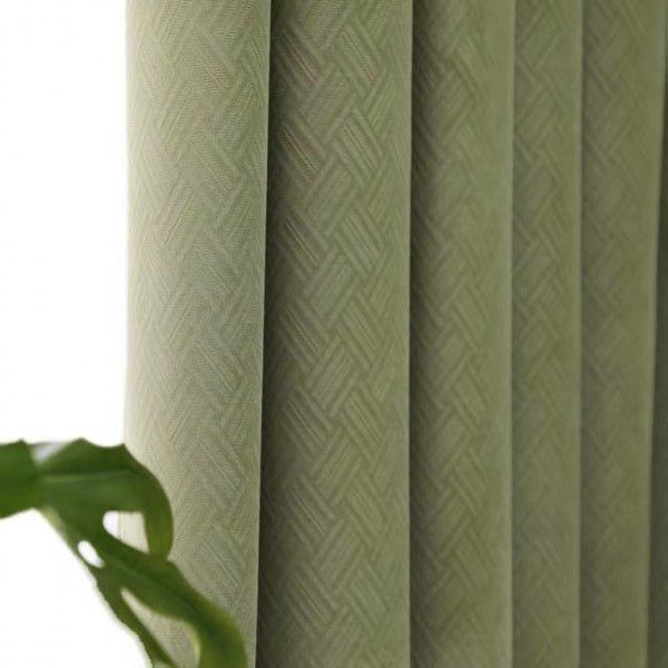 New Tea-green velvet curtain light luxury retro French style living room bedroom balcony shading curtain cloth modern