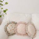 Ins Korean Floral Lotus Leaf Lace Girl Heart Bedroom Sofa Car Office Cushion Throw Pillow Cotton Pillow 