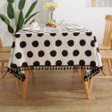 Lexuan Xiu cotton linen thickened tablecloth black and white simple ins wind cotton linen wholesale picnic party tablecloth cover 