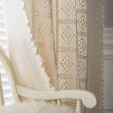Lexuan Xiu New Product Curtain Finished Products Wholesale Hollow out Splicing American Kitchen Curtain Semi Blackout Curtain Tassel Curtain Cloth