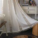 Lexuan Xiu New Product Curtain Finished Products Wholesale Hollow out Splicing American Kitchen Curtain Semi Blackout Curtain Tassel Curtain Cloth