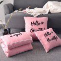 Washed Cotton Embroidery Throw Pillow by Car Sofa Throw Pillow Air Conditioner Thickened by Autumn and Winter Warm Double sided Quilt Large 