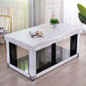 Carved PU tablecloth, waterproof, oil proof, wash free leather cover, oven cover, electric stove cover, long square tea table tablecloth 