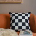 Nordic lamb plush ins style embroidery face pillow chessboard light luxury velvet vintage sofa waist cushion cover 