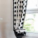 Cross border Amazon Nordic INS style simple and versatile black-and-white dot balcony window curtain