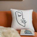 Nordic lamb plush ins style embroidery face pillow chessboard light luxury velvet vintage sofa waist cushion cover 
