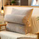 Solid color embroidered triangular cushion Japanese tatami bedside backrest living room sofa pillow 