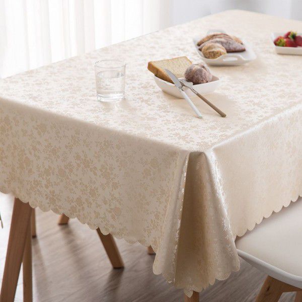 Cross border distribution of European style waterproof tablecloth, anti scalding, anti oil, no washing tablecloth, household tablecloth, rectangular tea table tablecloth 