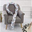Ins Popular Danish Knitted Long Knot Throw Pillow kont Ball Three Strand fried dough twist Braid Baby Bed Anti collision Bed Circumference 