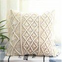 Retro Bohemian Throw Pillow Handwoven Throw Pillow Sofa Cushion Cover Throw Pillow Cover Knitted Tassel Bedroom Waist Pillow 