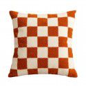 Nordic luxury ins retro chessboard style pillow, thousand bird style pillow case, sofa, living room, model room, bedside pillow 