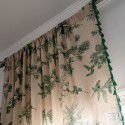 Yimanqiyun curtain, finished cotton and linen printing, green pine nut home stay curtain, semi shading kitchen curtain, floating window, factory straight