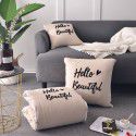 Washed Cotton Embroidery Throw Pillow by Car Sofa Throw Pillow Air Conditioner Thickened by Autumn and Winter Warm Double sided Quilt Large 