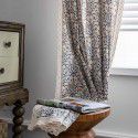 American rural new Chinese retro printed cotton linen French window kitchen curtain bedroom window shade finished curtain