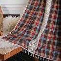 Yimanqiyun curtain, green lattice splicing, yarn dyed American curtain, finished kitchen curtain, floating window curtain, semi shading 