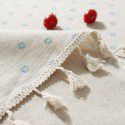 Cloth Dad Table Cloth Pastoral Cotton Linen Daisy Printing Rectangular Table Cloth Tea Table Cover Cloth Tassel Table Cloth Factory 