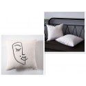 Nordic lamb plush ins style embroidery face pillow chessboard light luxury velvet vintage sofa waist cushion cover 