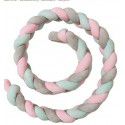 Ins Popular Danish Knitted Long Knot Throw Pillow kont Ball Three Strand fried dough twist Braid Baby Bed Anti collision Bed Circumference 