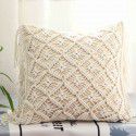 Retro Bohemian Throw Pillow Handwoven Throw Pillow Sofa Cushion Cover Throw Pillow Cover Knitted Tassel Bedroom Waist Pillow 