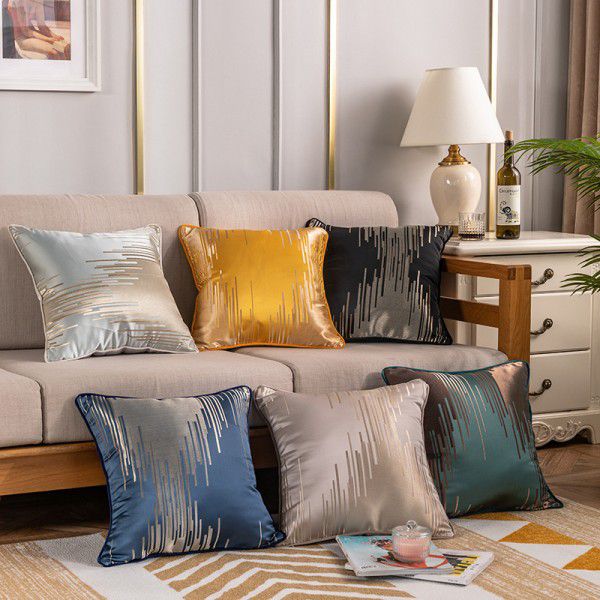 Nordic Geometric Throw Pillow Cover New Chinese Style Sofa Throw Pillow Cushion Living Room Household Model Room Wrap Hotel Soft Decoration 