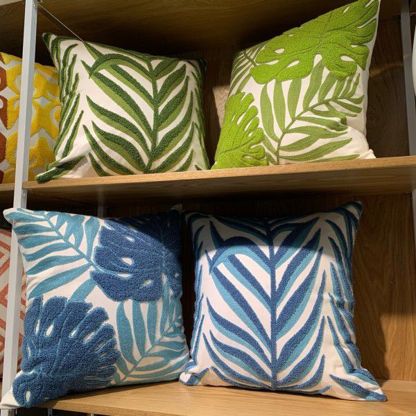Support large customized American plant leaves, towel embroidery, pillow quality furniture, living room embroidery, cushion 3050 