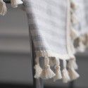 Lexuan Xiu Cotton Lined Curtain Cloth Wholesale Northern Europe Simple INS Wind Grey White Thin Stripe Bedroom Hanging Curtain