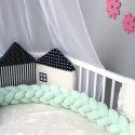 Ins Nordic children's room decoration DIY weave fried dough twist bed surround Danish Knot long tie ball pillow 