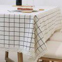Cotton and linen table cloth, simple lattice, Nordic desk, student dormitory, square lace, cute computer table cloth 