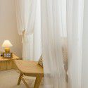 Nordic modern simple wind curtain, window screen, chiffon silk, satin, white yarn, solid color, transparent living room, screen curtain, balcony, bedroom 