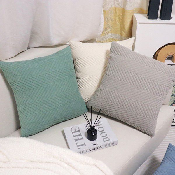 Cross border quilting, ultrasonic three-dimensional embossing pillow cover, simple home pillow, bedside cushion cover, sofa wholesale 