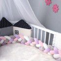 Ins Nordic children's room decoration DIY weave fried dough twist bed surround Danish Knot long tie ball pillow 
