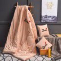 Washed Cotton Embroidery Throw Pillow by Car Sofa Throw Pillow Air Conditioner Thickened by Autumn and Winter Warm Double sided Quilt Large 