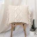 Retro Bohemian Throw Pillow Handwoven Throw Pillow Sofa Cushion Cover Throw Pillow Cover Knitted Tassel Bedroom Waist Pillow 