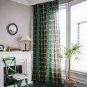 Yimanqiyun curtain, green lattice splicing, yarn dyed American curtain, finished kitchen curtain, floating window curtain, semi shading 