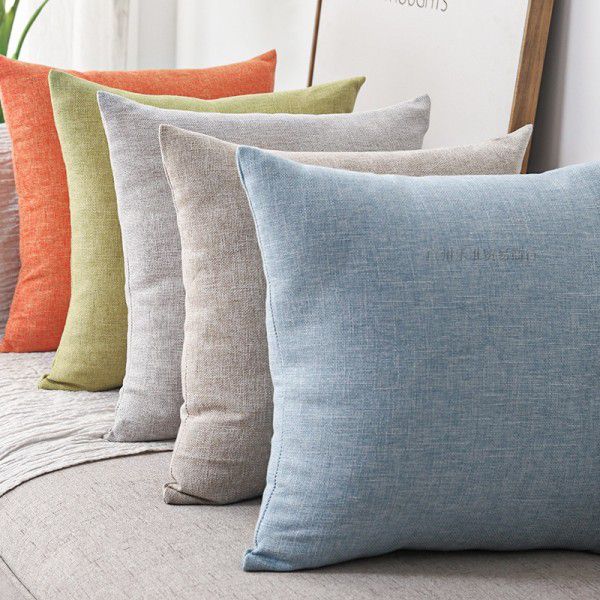 Thickened cotton and linen pillow, living room, sofa, bedside cushion, office back cushion, waist pillow, pillow cover, without core 