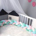 Ins Nordic children's room decoration DIY weave fried dough twist bed surround Danish Knot long tie ball pillow 