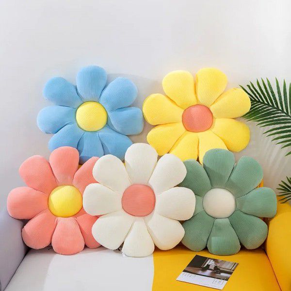 Small Daisy Flower Pillow ins Cute Sunflower Plush Cushion Sofa Float Window Living Room Cushion Pillow Bedroom 