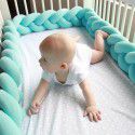 Ins Popular Danish Knitted Long Knot Throw Pillow kont Ball Three Strand fried dough twist Braid Baby Bed Anti collision Bed Circumference 