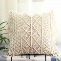 Retro Bohemian Throw Pillow Handwoven Throw Pillow Sofa Cushion Cover Throw Pillow Cover Knitted Tassel Bedroom Waist Pillow 